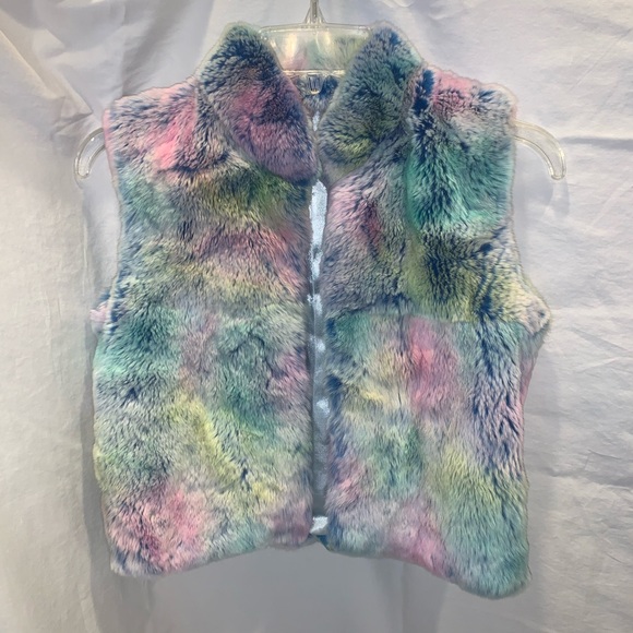- Multicolor rabbit fur vest